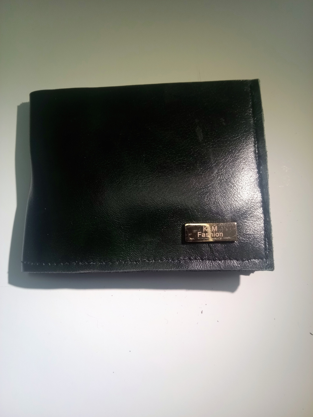 KLM Fashion Black Leather Bifold Wallet